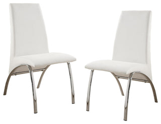 Furniture of America Duell White Faux Leather Dining Chair (Set of 2)