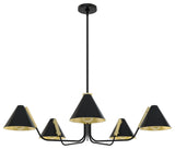 Hunter Grove Isle 5-Light Chandelier Light Fixture, Matte Black/Modern Brass