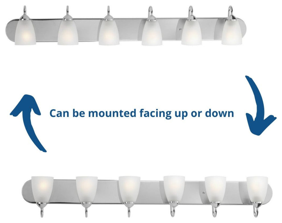 Progress Lighting 6-100W Medium Bath Bracket, Polished Chrome