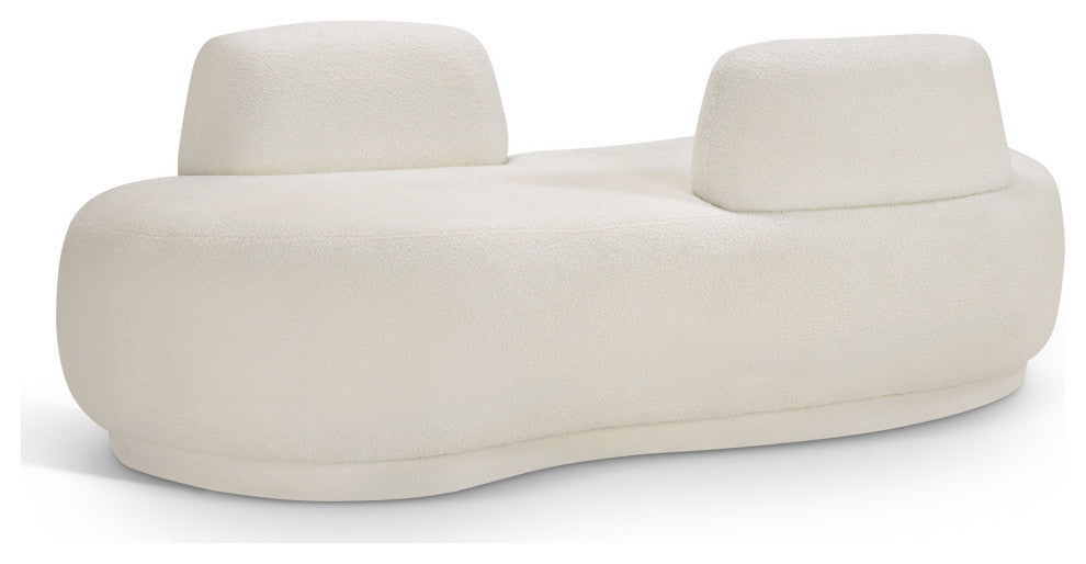 Argyle Upholstered Chaise/Loveseat, Cream, Teddy Fabric