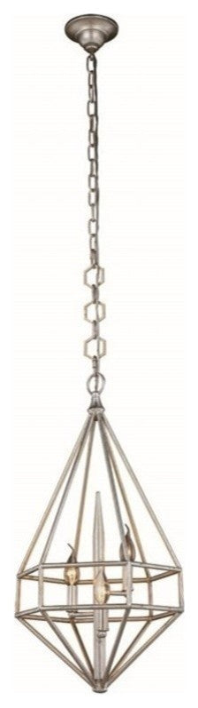 Elegant Lighting Marquis Collection Pendant, Vintage Silver Leaf
