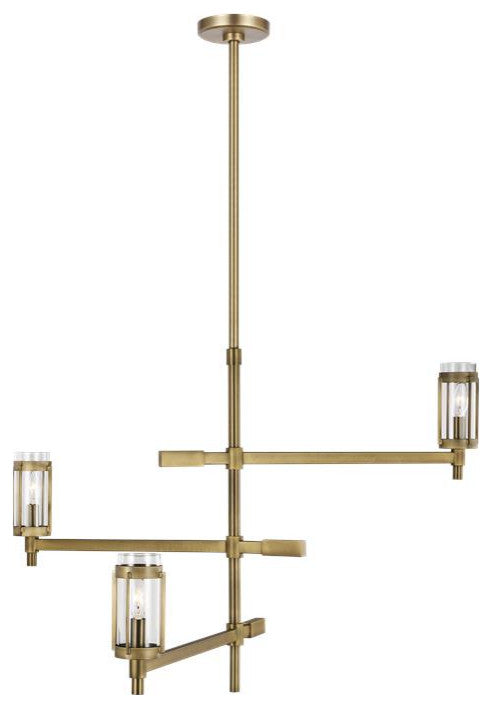 Generation Lighting, LC1053TWB, Small Chandelier, Time Worn Brass