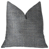 Amalfi Blue and Ivory Luxury Throw Pillow, 20"x36" King
