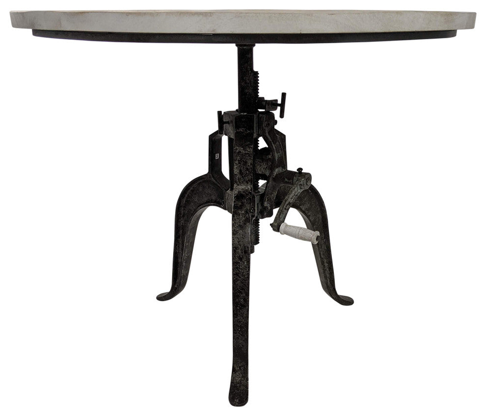 Bentley Adj Crank Table, Natural Drftwd/Aged Iron