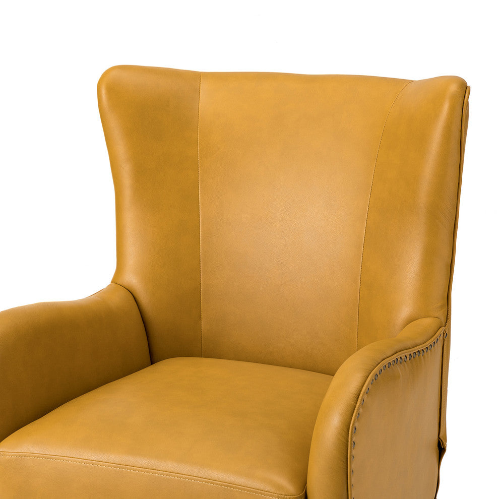 39" Comfy Living Room Armchair With Special Arms, Yellow
