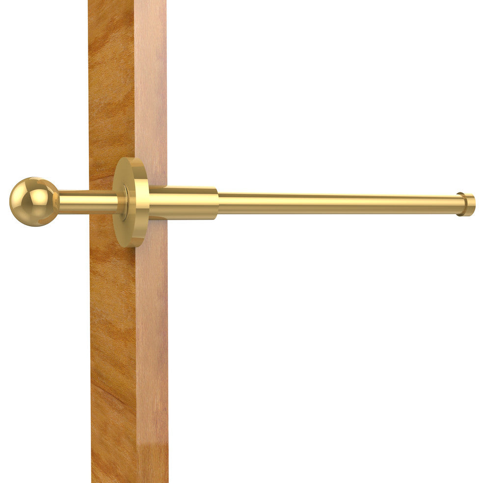 Traditional Retractable Pullout Garment Rod, Unlacquered Brass