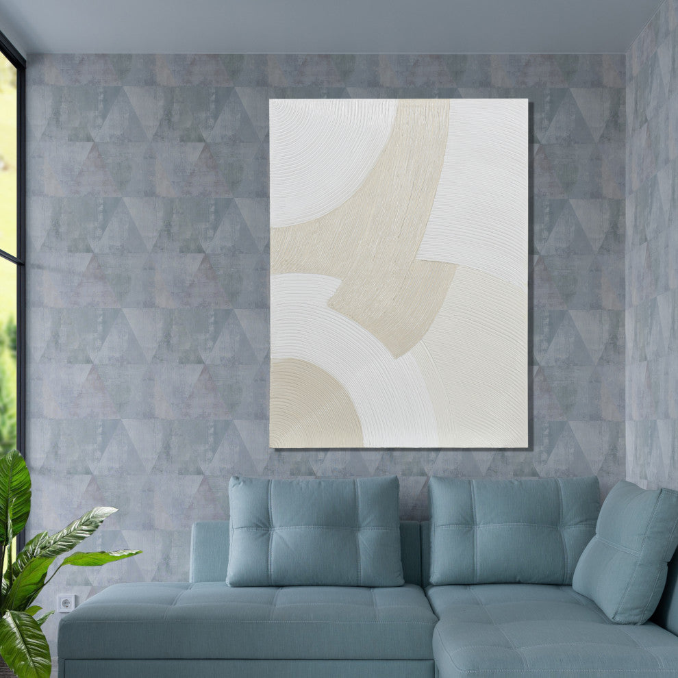 Monochrome Arches II Hand Painted Abstract Canvas Wall Art