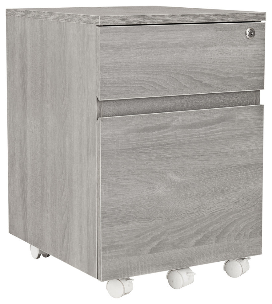 Techni Mobili Rolling 2-Drawer Vertical Filing Cabinet, Gray