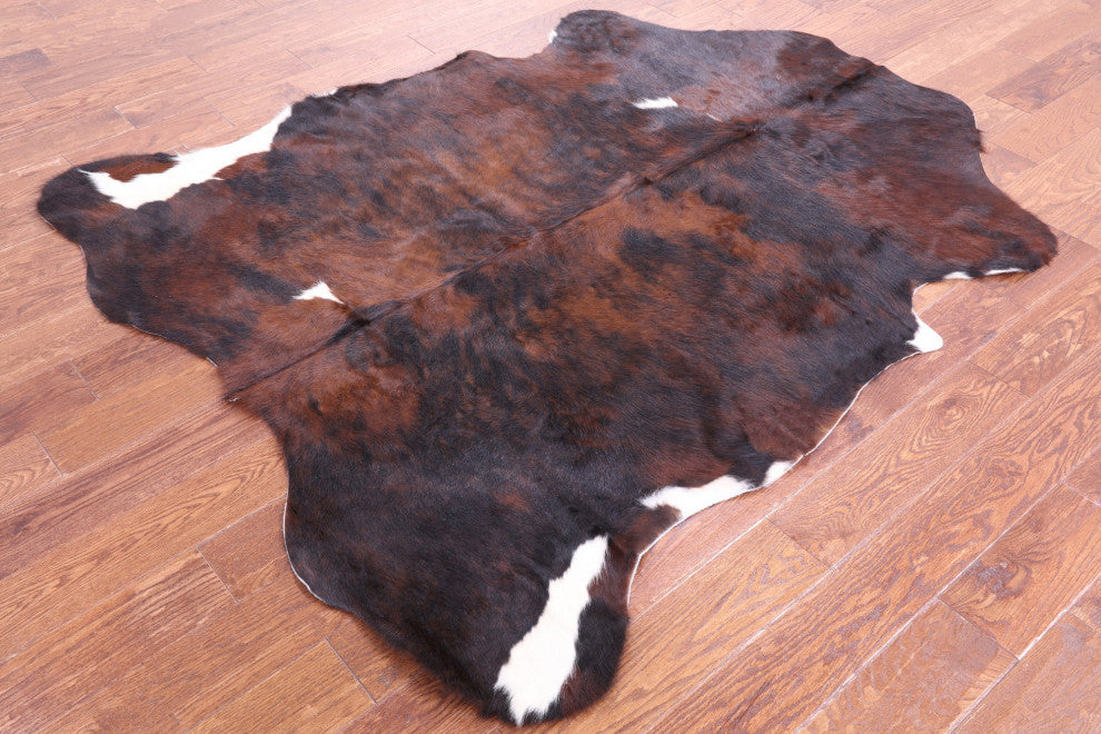 6' 5" X 5' 5" Natural Cowhide Rug C1802