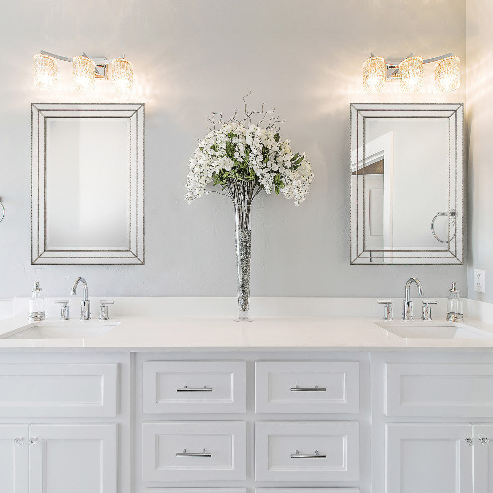 Metallic Silver Finish Featuring Grooved Texture And Mirror Inlays. Mirror