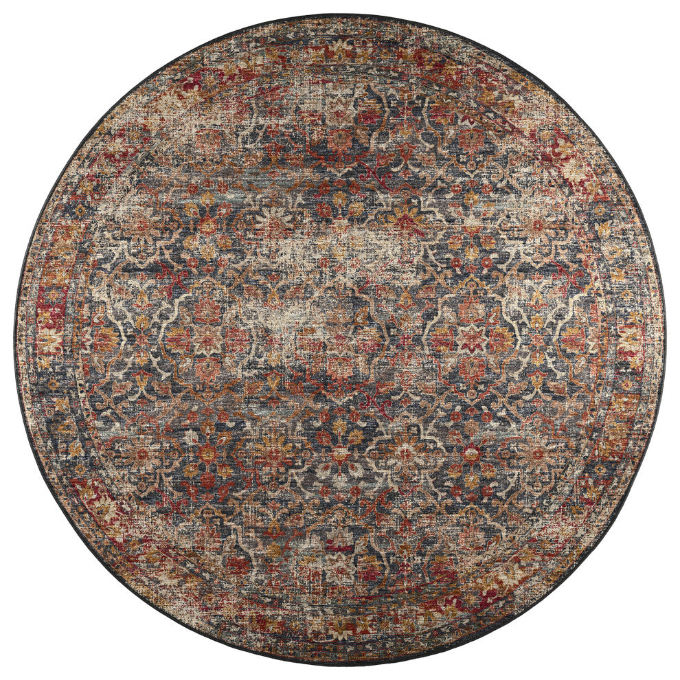 Jericho JC3 Charcoal 6' x 6' Round Rug