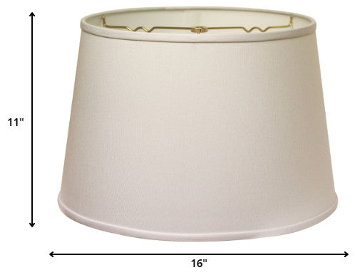 16" White Rounded Empire Slanted No Slub Lampshade