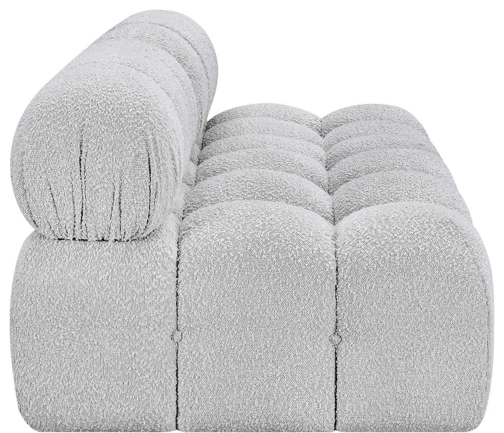 Ames Boucle Fabric Modular Sofa, Grey, 2-Piece: 2 Armless Chair