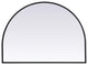 Metal Frame Arch Mirror 33X24 Inch, Black