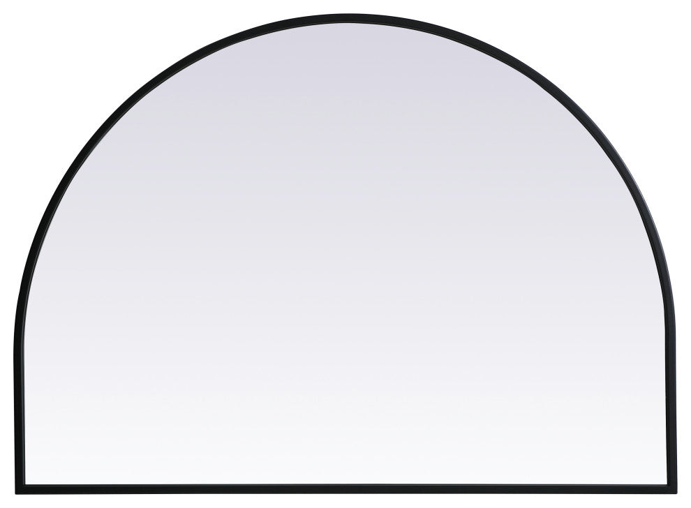 Metal Frame Arch Mirror 33X24 Inch, Black