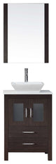 Dior 24" Single Bathroom Vanity, Espresso With White Engineered Stone