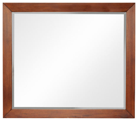 Flynn Mid Century Modern Mirror, Acorn/White