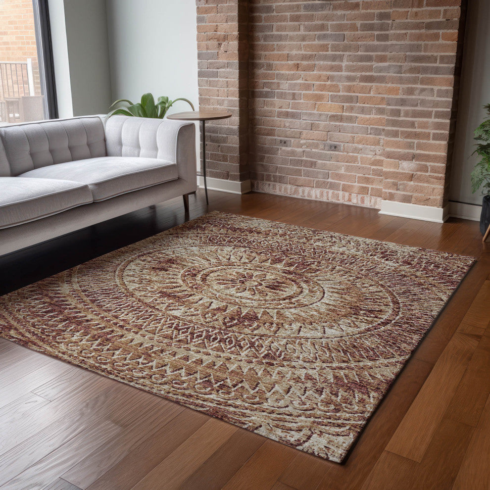 Addison Premium Washable Mayfield AMF113 Red 8' x 10' Rug