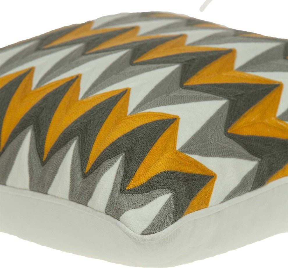 HomeRoots 20" x 7" x 20" Multicolor Cotton Pillow Cover With Poly Insert