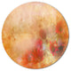 Red And Pink Flowers On Brown, Floral Disc Metal Wall Art, 11"