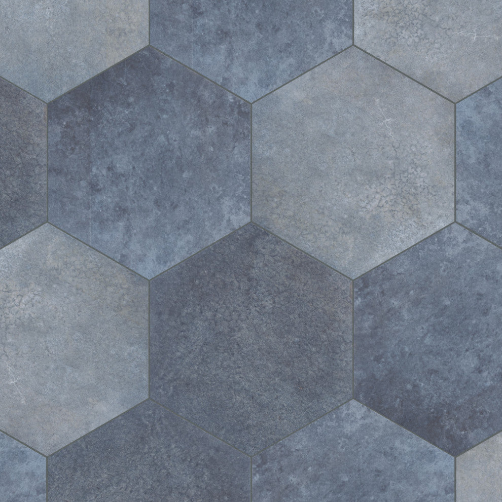 Heritage Hex Indigo Porcelain Floor and Wall Tile