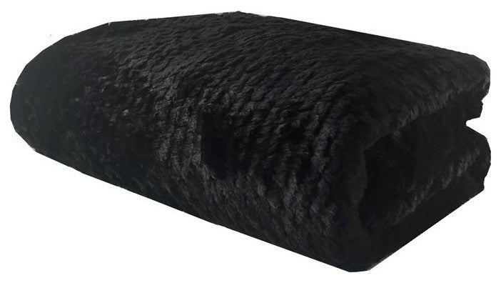 Plutus Black Mink Faux Fur Luxury Throw
