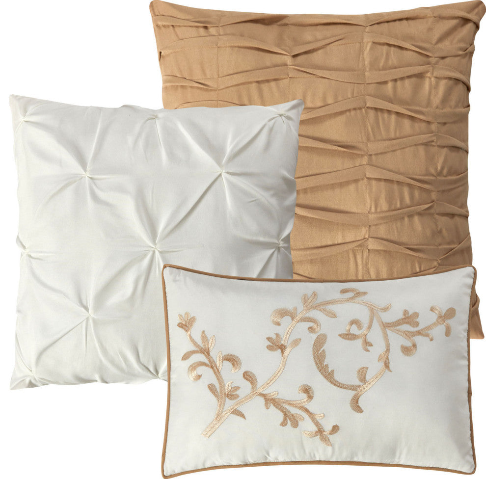Johnella 14 Piece Comforter Set, Taupe, Queen