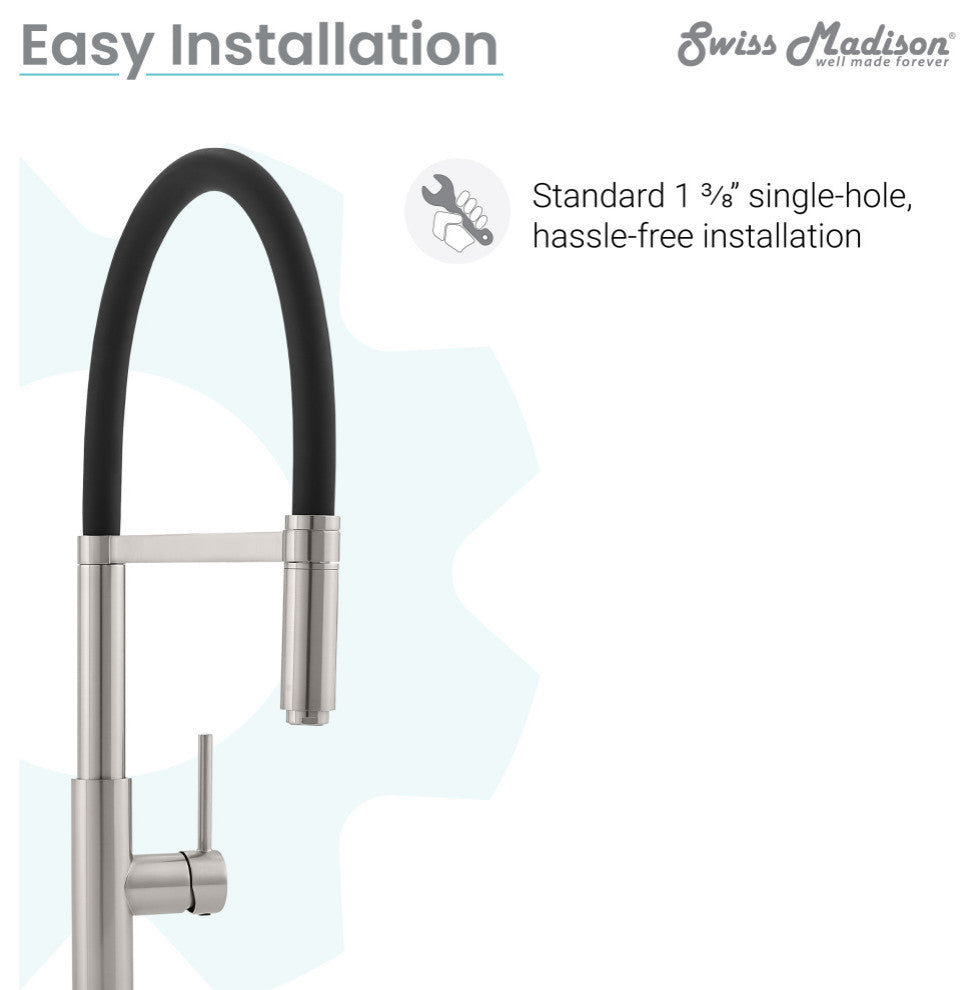 Troyes Single Handle, Pull-Down Kitchen Faucet, Brushed Nickel