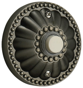 Quorum Door Chime Button, Round, Antique Silver
