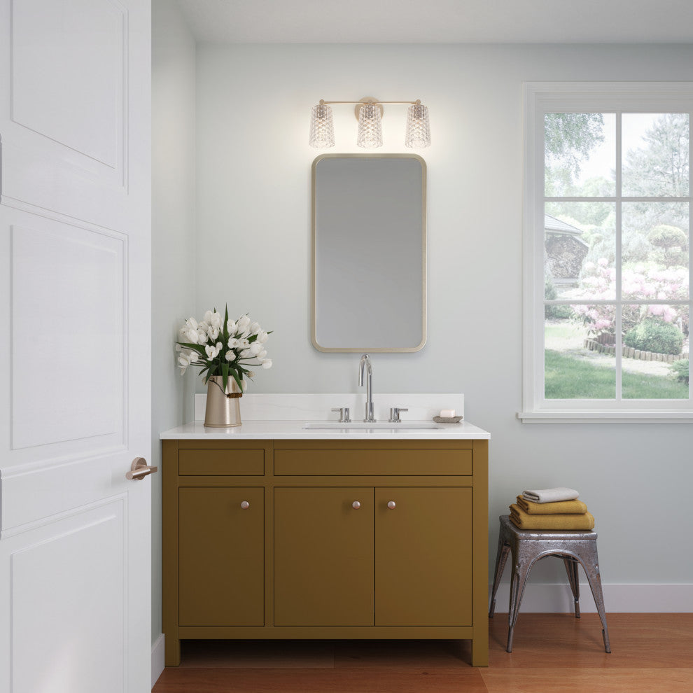 Ashli 3 Light 20" Modern Gold Bathroom Vanity Light