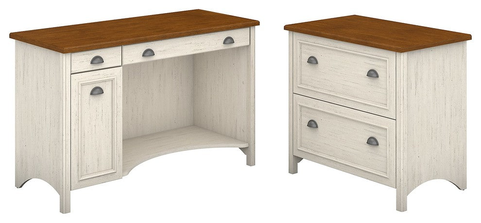 Stanford Computer Desk With 2 Drawer Lateral File Cabinet