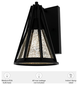 Rafner Natural Iron With Mercury Glass Glass 1 Light Sconce Wall