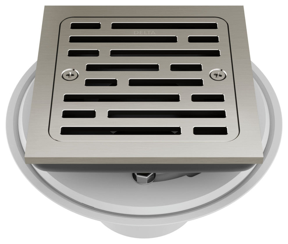 Delta DT062412 4" Tile-In Square Shower Drain - Brilliance Stainless