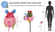 Metal Pink Mini Pig Farm Animal Planter Pot Outdoor Garden Stake Yard Art