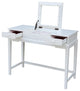 Classic Vanity Table, Flip Up Mirror With Storage Box & Side Drawers, White