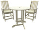 Springville 3-Piece Round Dining Set, Weathered Acorn, Whitewash