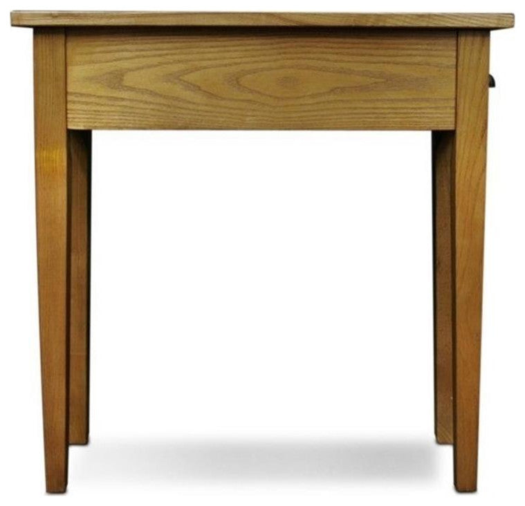 Leick Furniture Bin Pull Narrow Wood End Table in Candleglow Brown Finish