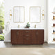 San Bath Vanity with Stone Top, Natural Walnut, 72", Double Vanity, No Mirror