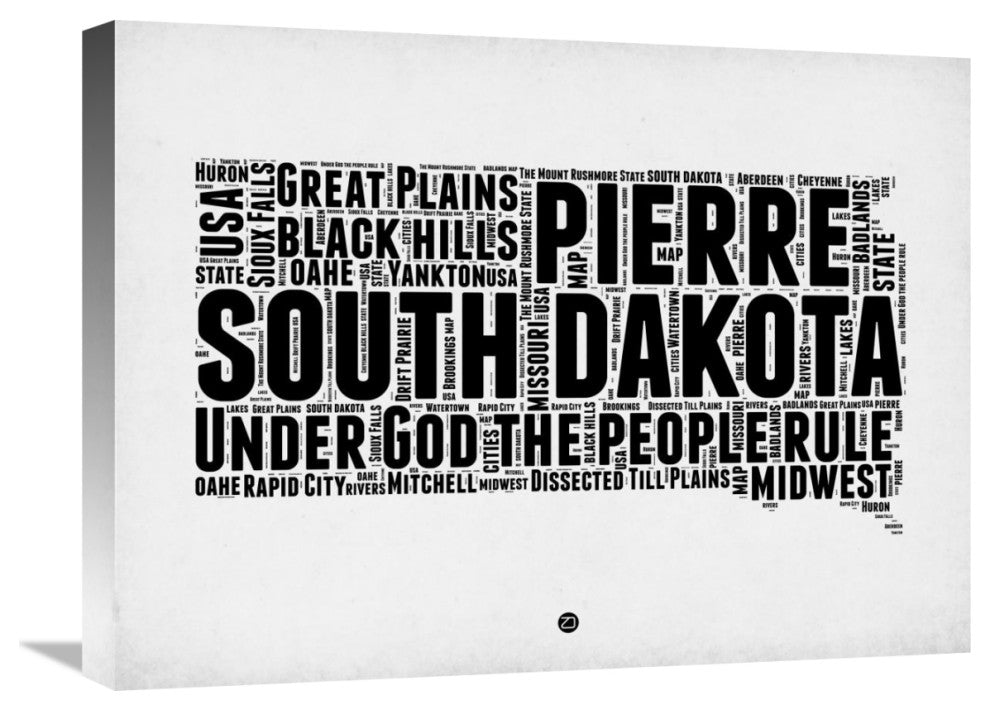 "South Dakota Word Cloud 1" Fine Art Print
