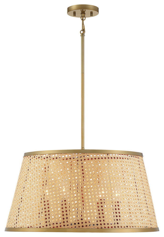 Savoy House 7-1771-6-200 Astoria 6-Light Pendant, Natural With Burnished Brass