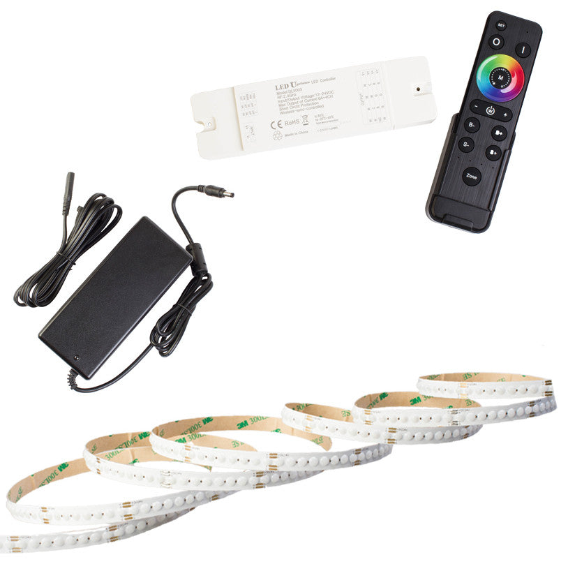 24V Super Bright Rgb Dot Cob Color Change LED Strip With Controller and Power