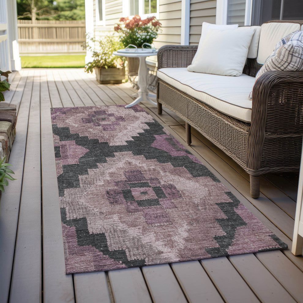 Machine Washable Indoor/Outdoor Chantille ACN1894 Blush 2'3" x 7'6" Runner Rug