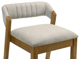 Landyn  Wood and Fabric Barstool, Gray, 30" Bar Height