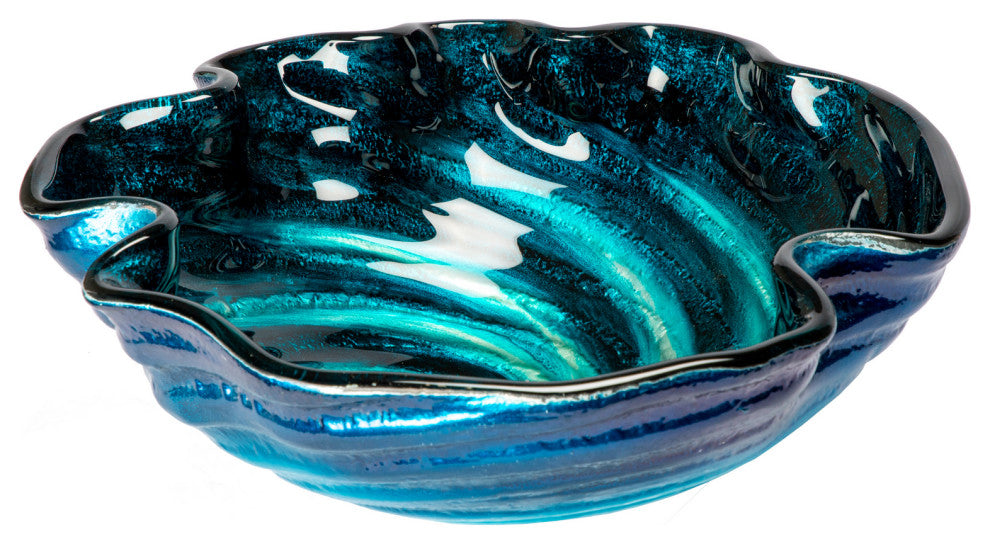 Eden Bath EB_GS37 Carribean Wave Unique Tempered Glass Vessel Sink In Blue