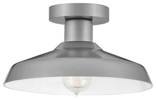 Hinkley Forge 12" Medium Outdoor Flush Mount Light, Antique Brushed Aluminum