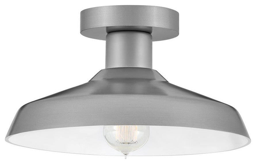 Hinkley Forge 12" Medium Outdoor Flush Mount Light, Antique Brushed Aluminum