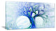 Blue Mystic Psychedelic Tree, Oversized Abstract Canvas Art Print, 60x28
