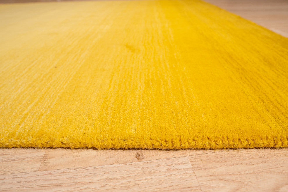 Yellow Contemporary Solid Horizon Area Rug
