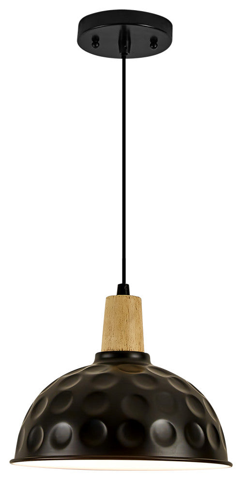 Single Dome Pendent Light, Black