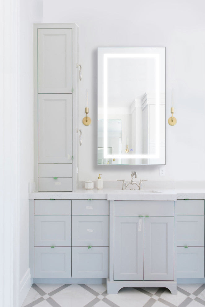 24"x42" Recessed Or Surface Mount Medicine Cabinet 4 Shelves, LED, Right